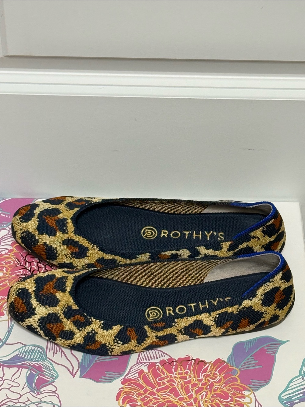 Rothy's Leopard Print Knit Ballet Flats